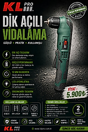 KLPRO AKÜLÜ DİK AÇILI VİDALAMA