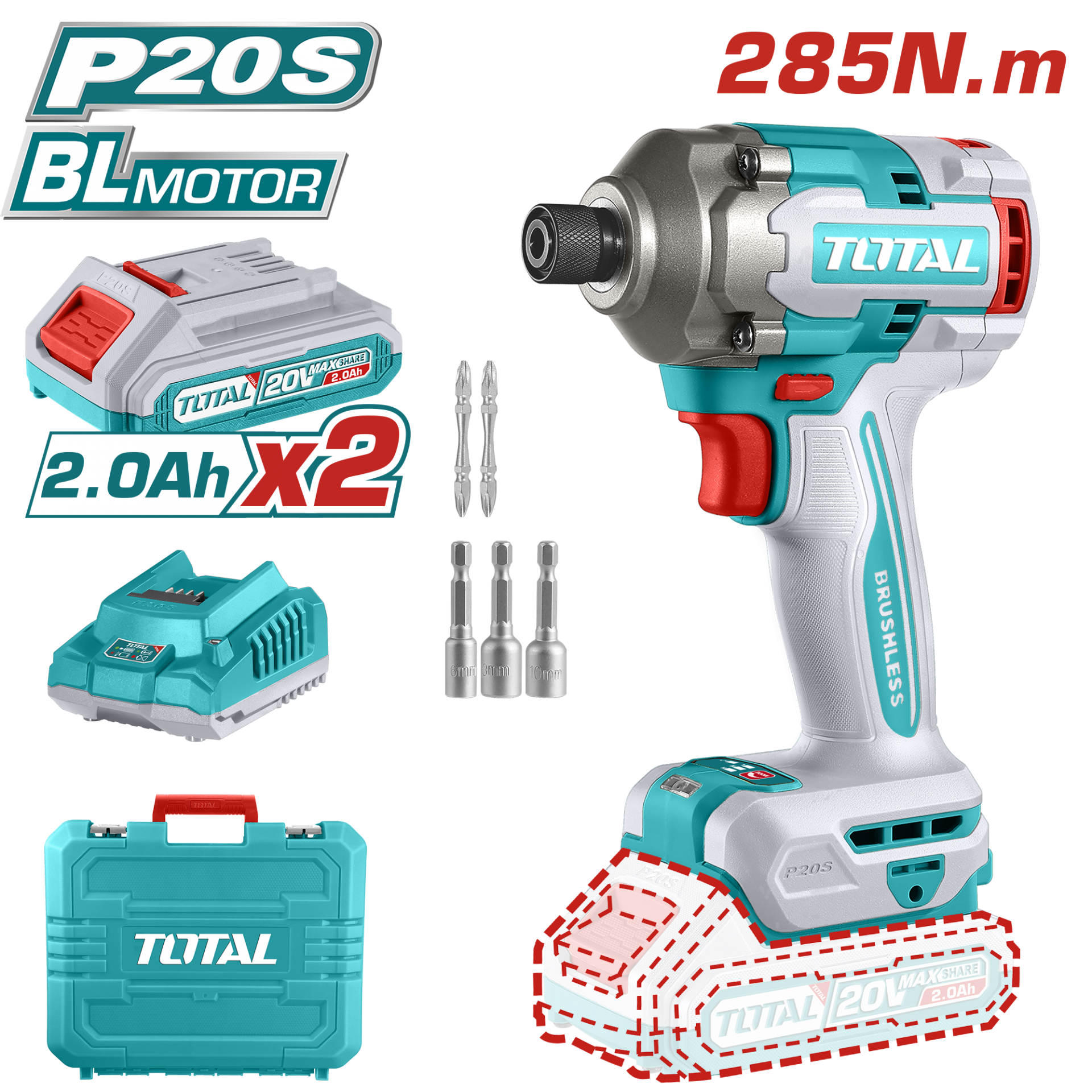 Total Darbeli Kömürsüz Akülü Vidalama