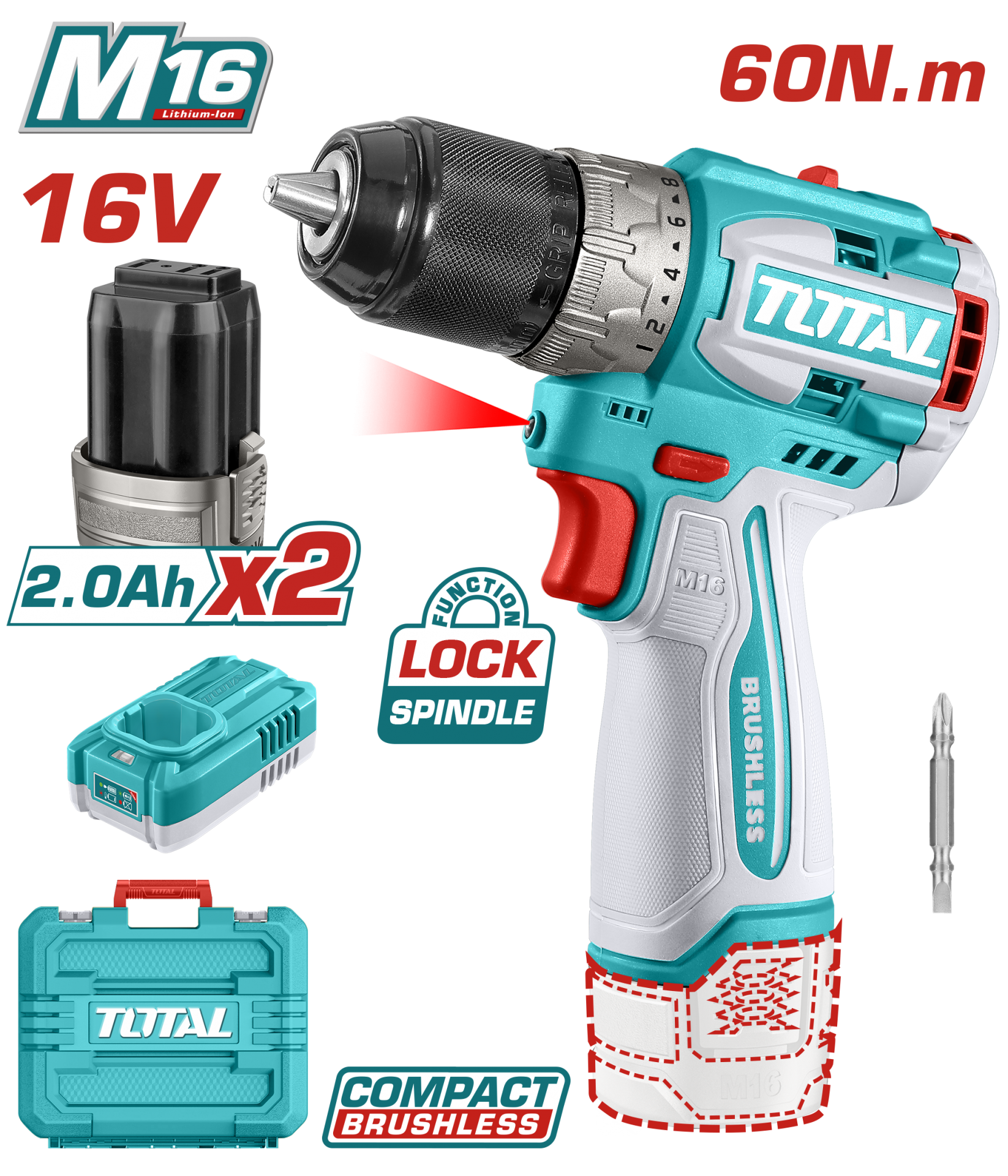 Total  Kömürsüz Akülü Vidalama