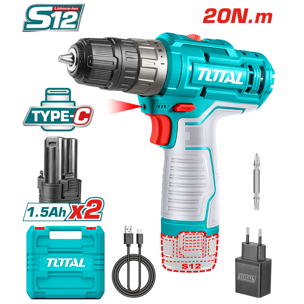 Total Li-on Akülü Vidalama