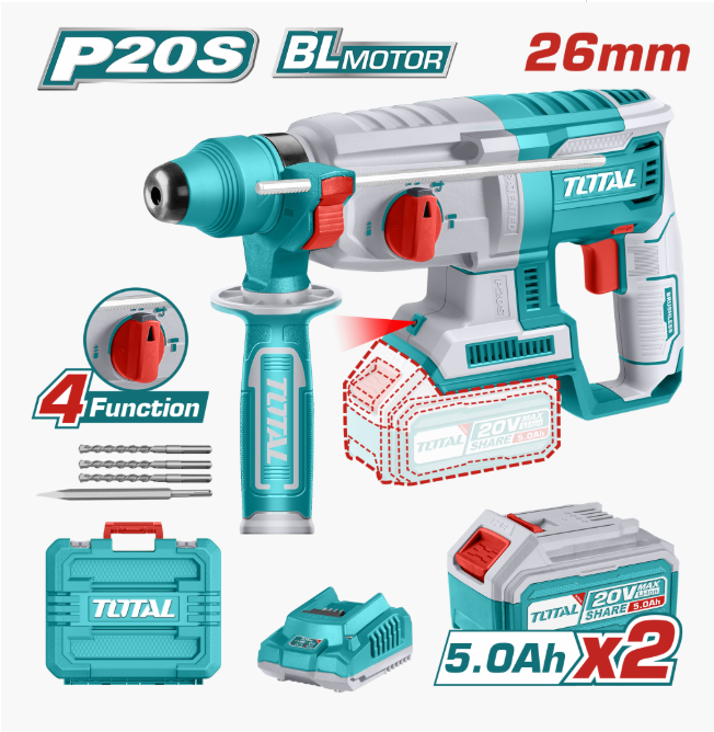 Total Li-on Akülü Kömürsüz Kırıcı Delici