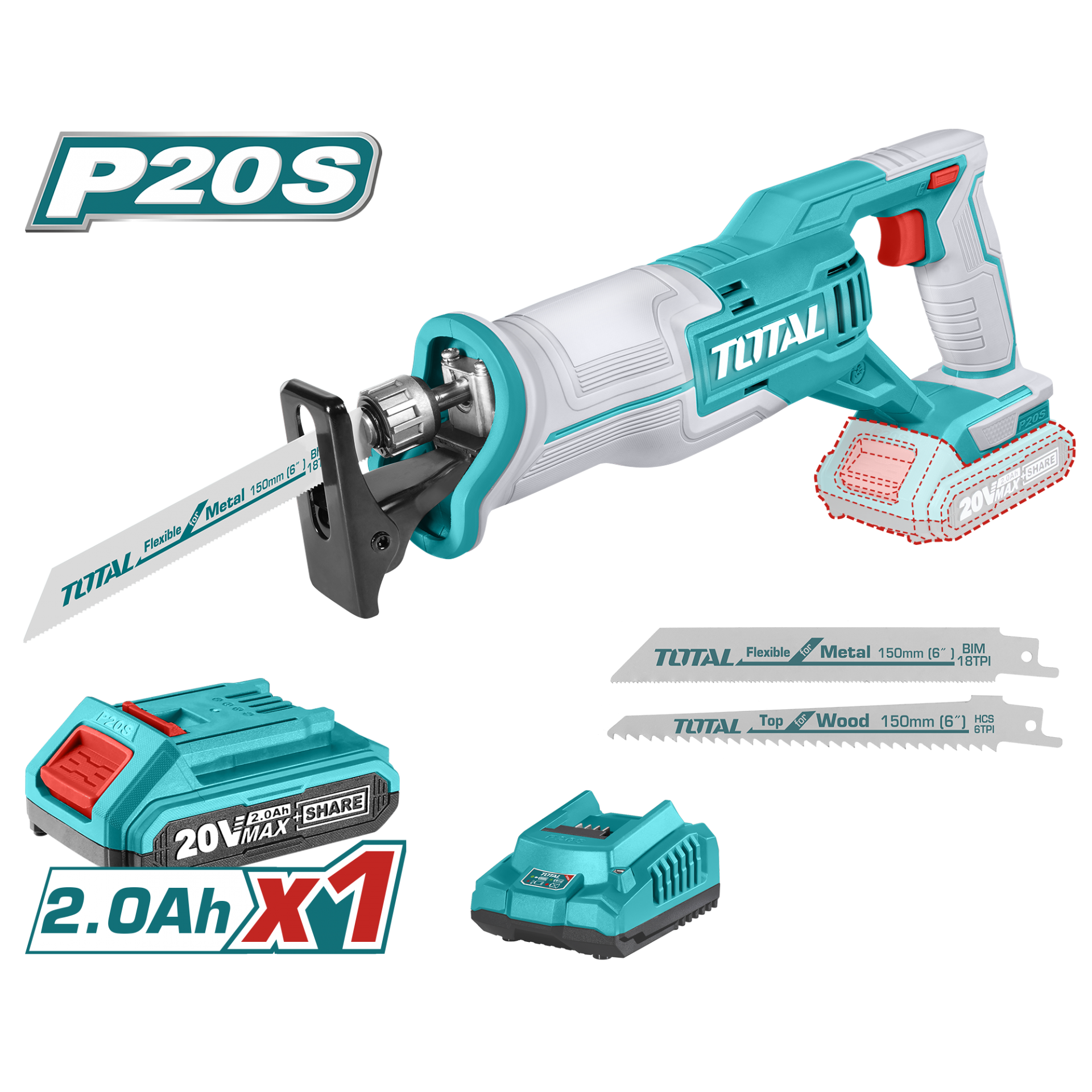 TOTAL AKÜLÜ TİLKİ KUYRUĞU TESTERESİ