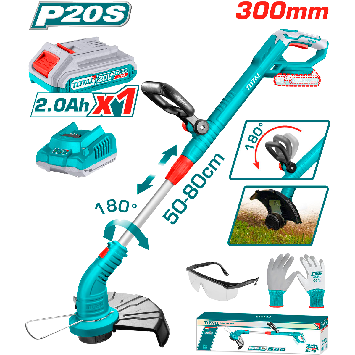 TOTAL AKÜLÜ KENAR OT KESME TIRPANI