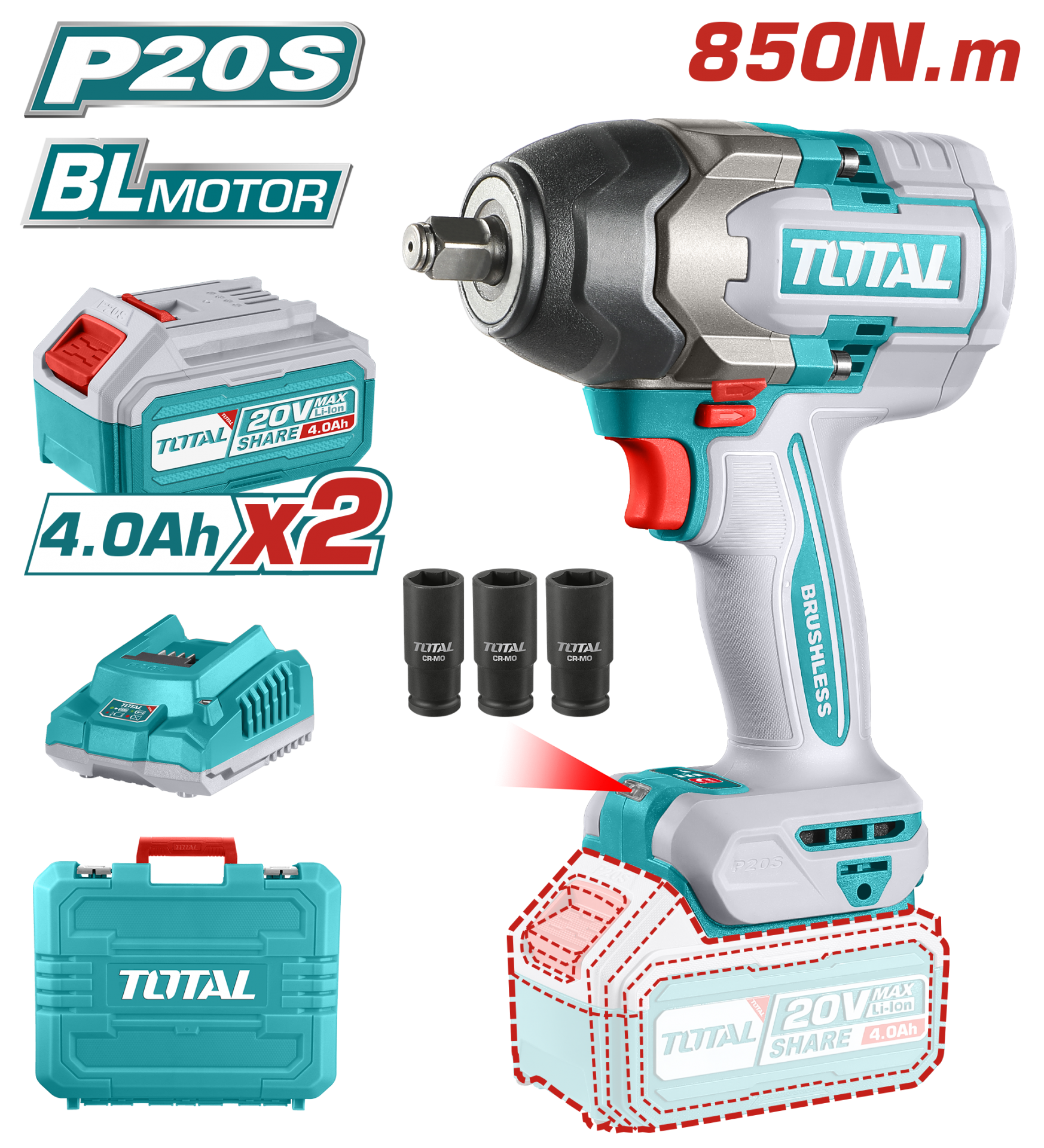 Total Lion-Akülü Somun Sıkma 850NM