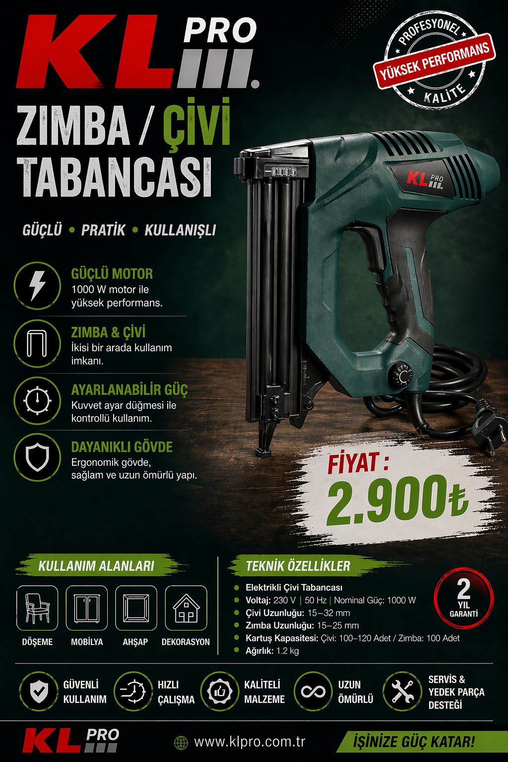 KLRPO ZIMBA/ÇİVİ TABANCASI
