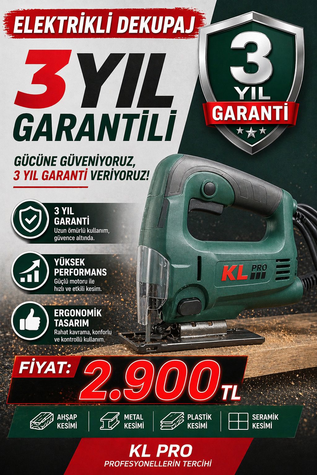 KLPRO ELEKTRİKLİ 450W DEKUPAJ TESTERE
